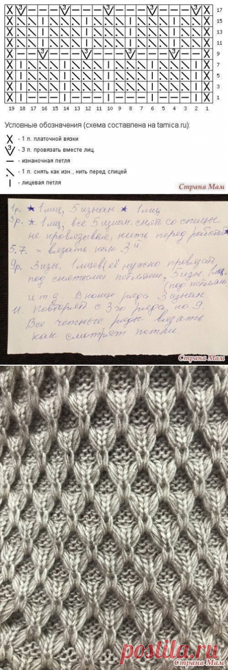 Очень красивый узор для пуловера
