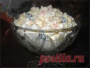 Крабовый салат с изюминкой  | Рецепты вкусно