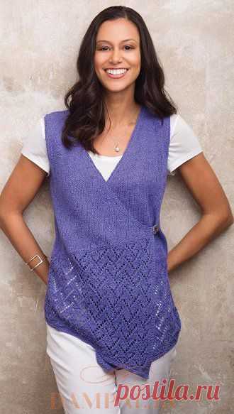 Летний жилет спицами