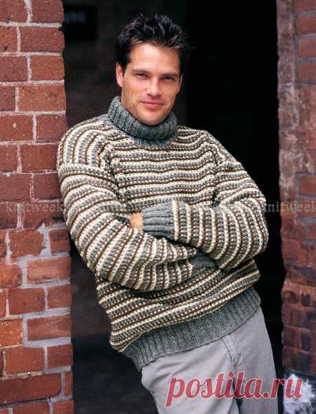 Свитер с высоким воротником на knitweek.ru