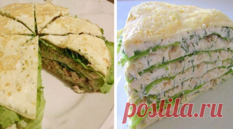 Нежнейший белковый торт с куриной грудкой