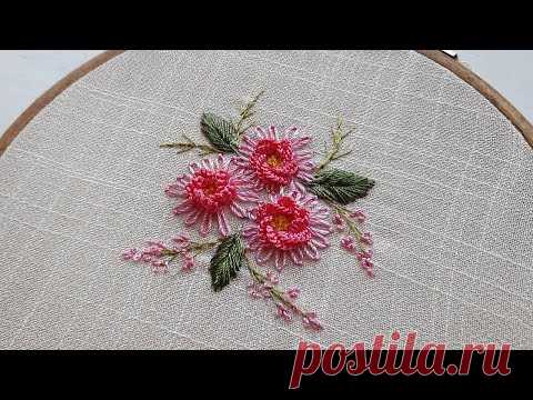 Dimensional Embroidery Cute bouquet of Brazilian daisies