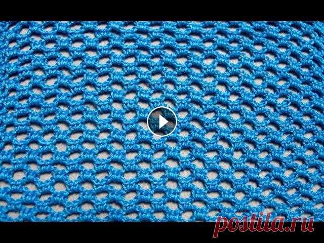 Узор мелкая сеточка крючком Дорогие зрители, в этом видео мы с вами свяжем простой узор крючком. Раппорт узора состоит из 4 в.п.+ 2 в.п. и 2 рядов в высоту. Для вязания вы можете...