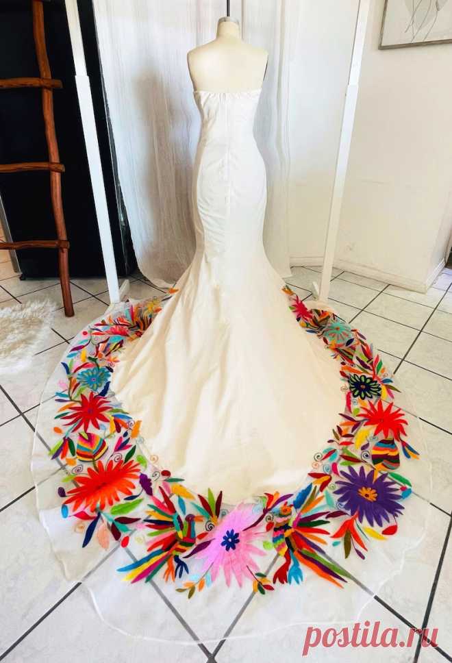 Impresionantemente Vestido blanco Novia Otomi Blanco con - Etsy Chile