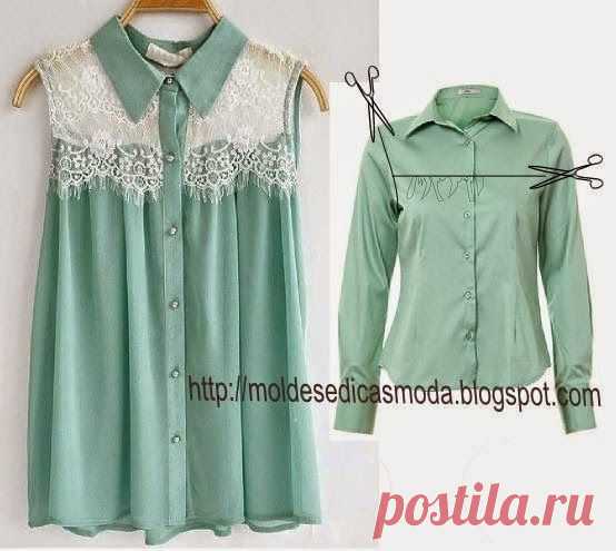 RECICLAGEM DE CAMISA 9 ~ Moldes Moda por Medida