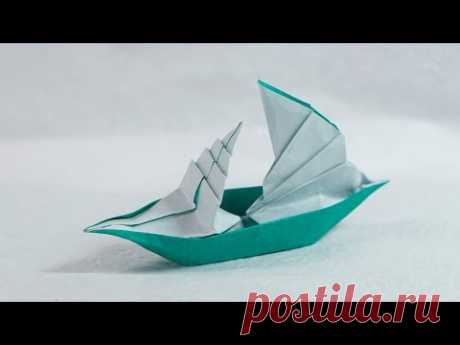 Paper Boat that Floats on Water - Origami Sailing Boat Tutorial (Henry Phạm)