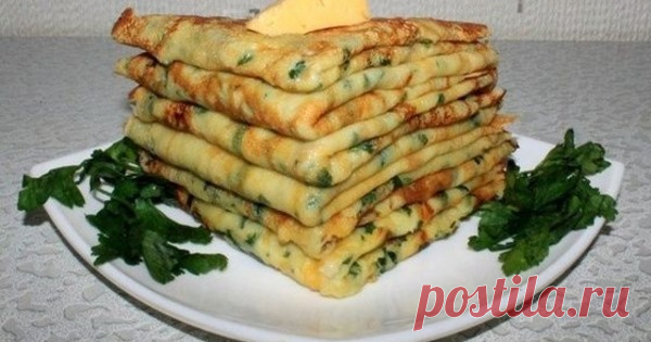СЫРНЫЕ БЛИНЧИКИ С ЗЕЛЕНЬЮ