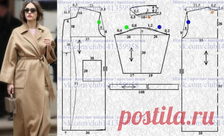 Пальто-халат "оверсайз" без подкладки.
#простыевыкройки #простыевещи #шитье #пальто #выкройка