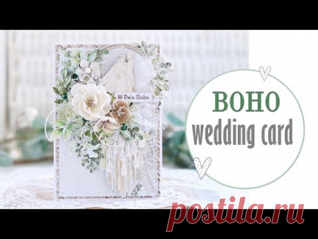 Boho Style Wedding Card Tutorial - YouTube