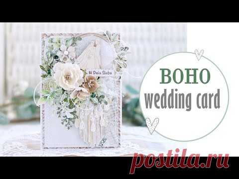 Boho Style Wedding Card Tutorial - YouTube