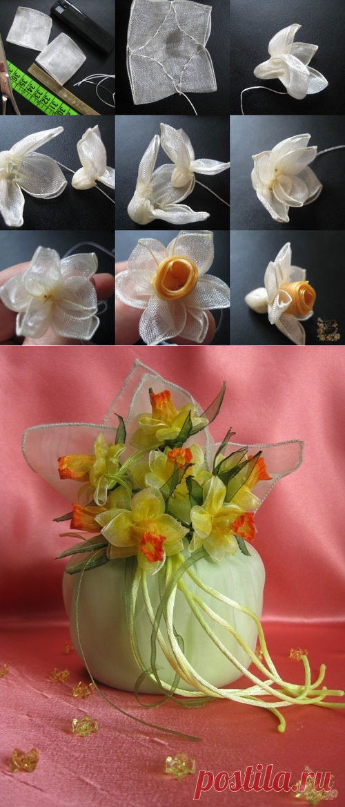 Цветы из лент. | Записи в рубрике Цветы из лент. | Меня зовут Марина.Мой дневничок - это копилочка всего, что мне интересно!