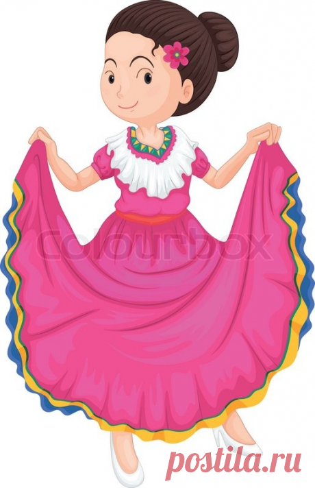 Girl in traditional dress | Stock Vector | Colourbox Hi-res stock vector image. Discover the amazing world of our 50.000 photographers & graphic designers worldwide.