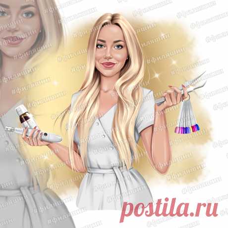Аватарка бьюти мастера с инструментами. Заказать логопортрет можно легко по ссылке с картинки или в директ