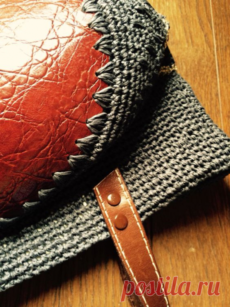 (189) leather bottom crochet bag | Brand New Bag