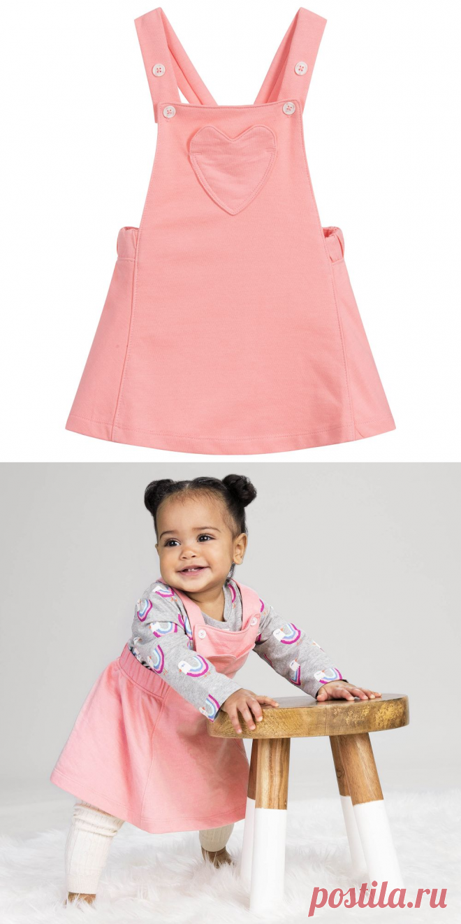 Hatley - Pink Jersey Pinafore Dress | Childrensalon