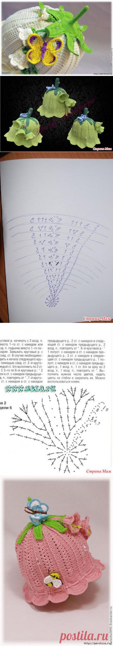 Просто чудо панамка для девочек *Колокольчик* связанная крючком