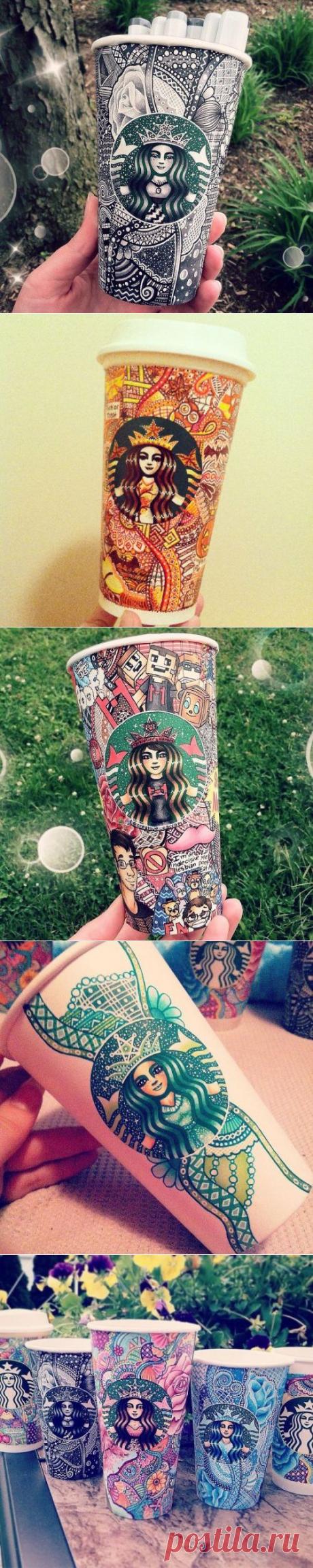 Раскрашенные стаканчики Starbucks (6 фото)