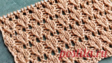 Универсальный фактурный узор в виде мелких листиков для вязания летних топов, маек, футболок, свитеров, джемперов, кардиганов, сарафанов, туник, палантинов, пледов...