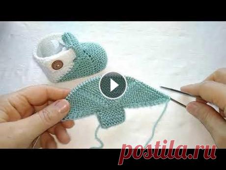 Вязаные детские пинетки спицами без шва, несложные в работе Ссылка на переснятый видео урок по вязанию этих пинеток с подробной схемой и хорошим звуком: https://www.youtube.com/watch?v=hYeOgFByhSI&amp;t=5s МК по вя...