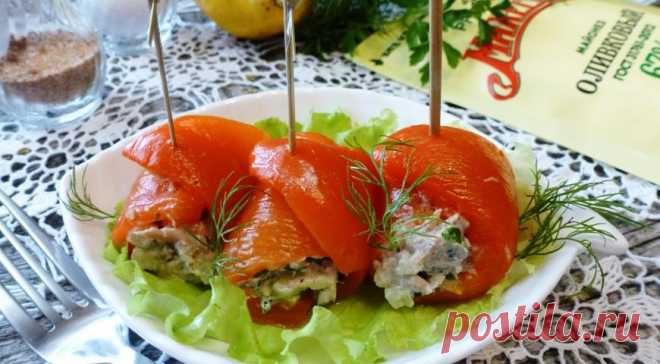 Рулетики из сладкого перца с тунцом, пошаговый рецепт с фото