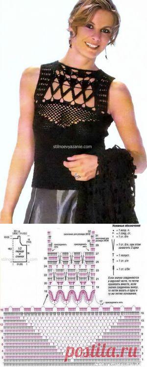 Элегантный черный топ | Золотые Руки