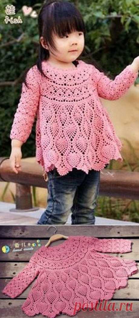 Платье-туника для девочки крючком