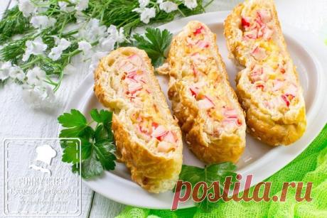 Сырный пирог с крабовыми палочками / Искусство готовки