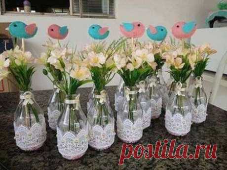 ¿Botellas Recicladas? Conviértelas en Bellos Centros de Mesa