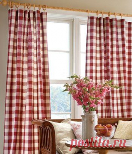 Клечатые шторы в интерьере | Best Living Room Designs