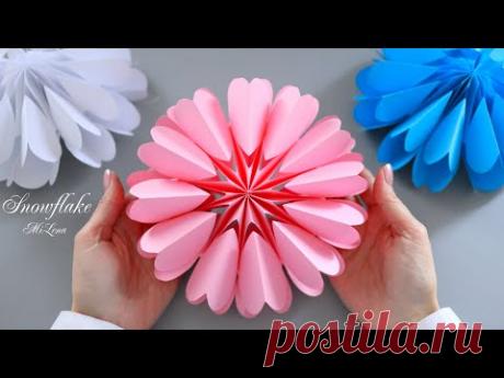 ОБЪЕМНАЯ СНЕЖИНКА ИЗ БУМАГИ ❄️ 3D PAPER SNOWFLAKE ❄️