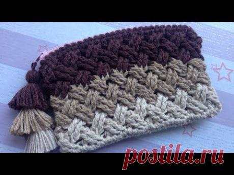 Crochet Celtic Weave Stitch Purse with zipper (step by step tutorial) - YouTube