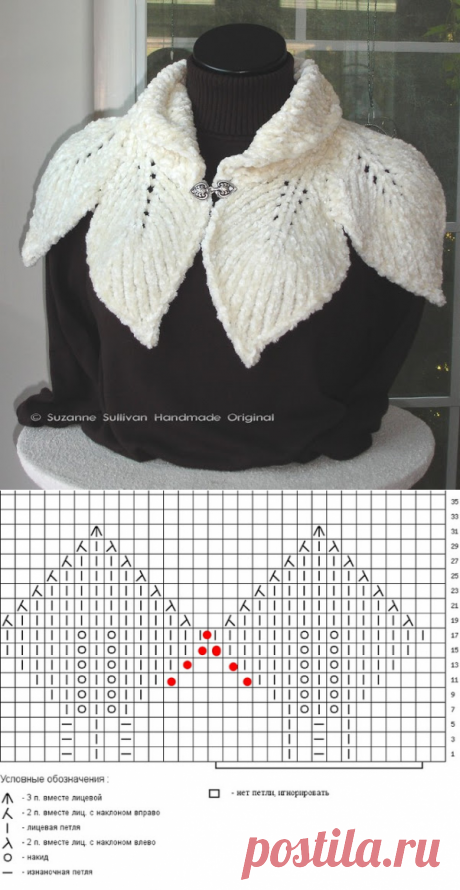 Красивая, удобная, тепленькая манишка спицами