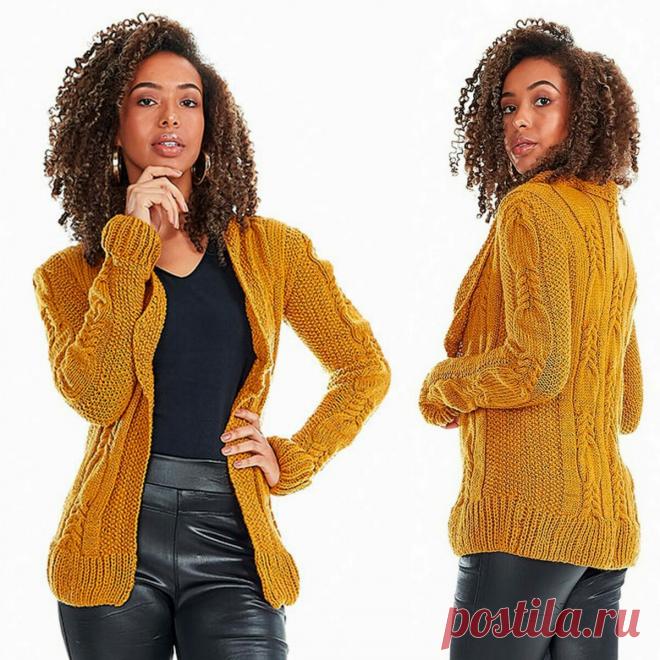 Горчичный жакет спицами. Выкройка и схемы – Paradosik Handmade - вязание для начинающих и профессионалов