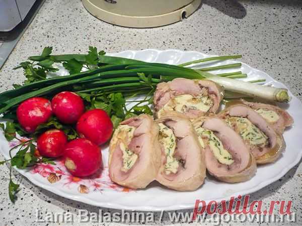 Куриный рулет с омлетом – холодная закуска горячим способом