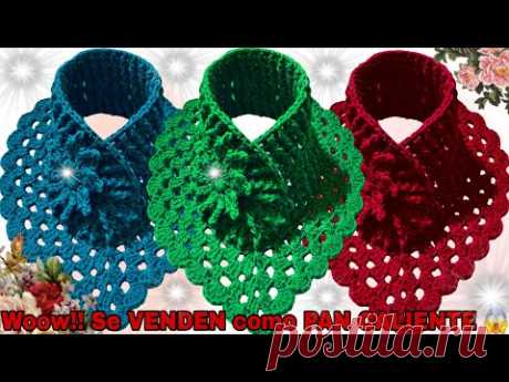 ⛔️ Woow ¿QUIERES VENDER? Aprende A Tejer CUELLOS Fáciles A CROCHET (GENERA MUCHAS VENTAS 💵💵💵) 😱