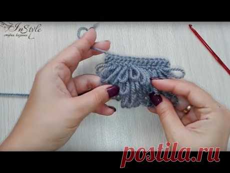 Вытянутые петли вверх. Узор мех. Вязание крючком (crochet fur stitch)