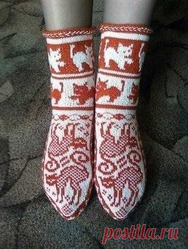 Кошачьи лапки: жаккардовые узоры