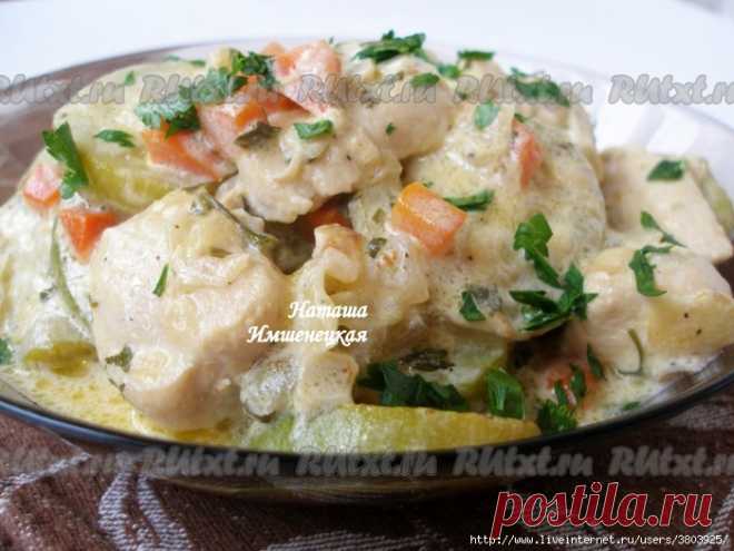 Куриное филе с кабачками