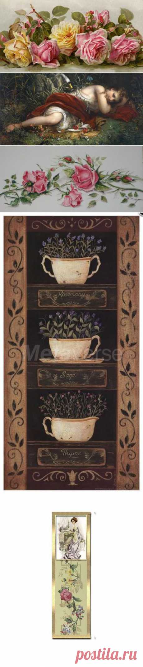Картинки для декупажа. Узкие и длинные