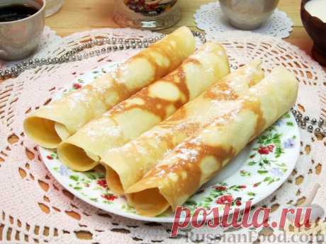 Рецепт: Вафельные трубочки на сковороде на RussianFood.com