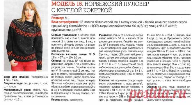 Женский свитер с изящной кокеткой спицами: узоры, описание вязания, видео мк, 8 моделей
