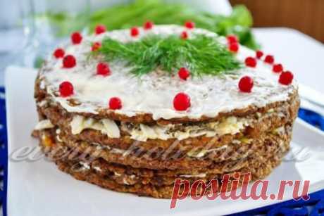 Печеночный торт из куриной печени: рецепт с фото