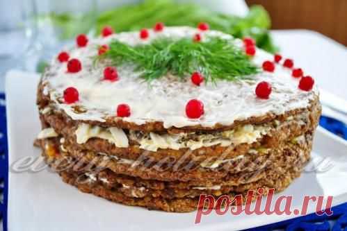 Печеночный торт из куриной печени: рецепт с фото