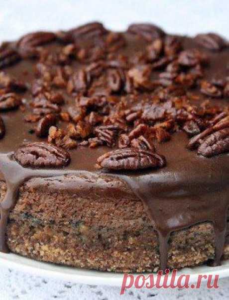Шоколадно-творожный (сырный) торт с засахаренным пеканом