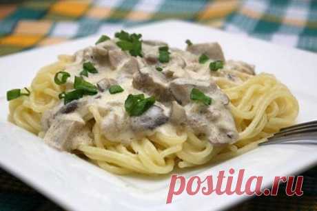 Паста с курицей и грибами в сливочном соусе рецепт – паста и пицца