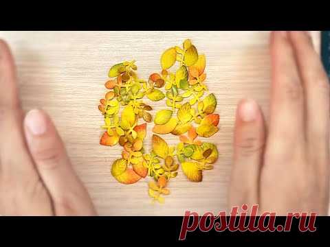 Осенние листья из фоамирана для открыток и поделок своими руками / Фоамиран DIY / Скрапбукинг