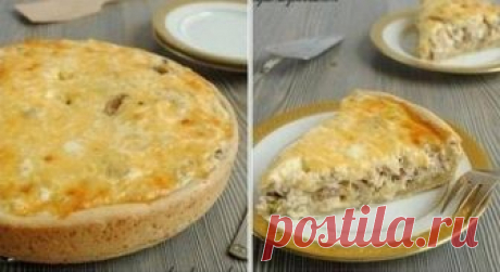 Лоранский пирог с курицей и грибами - У нас так Лоранский пирог с курицей и грибами Ингредиенты: тесто 50г сливочного масла размягченного 1 яйцо 3 ст.л. холодной воды 1/2 ч.л. соли 200г муки начинка 300г куриного филе 300г...