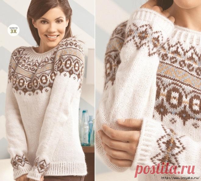 Потрясающие жаккардовые пуловеры, вязанные спицами!