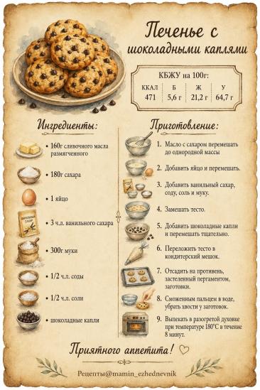 Печенье с шоколадными каплями