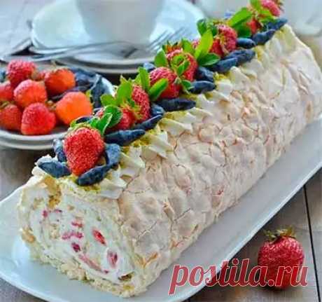 Как приготовить меренговый рулет